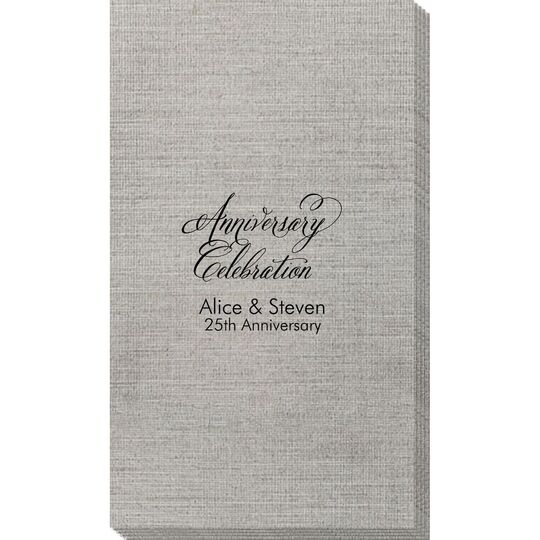 Elegant Anniversary Celebration Bamboo Luxe Guest Towels
